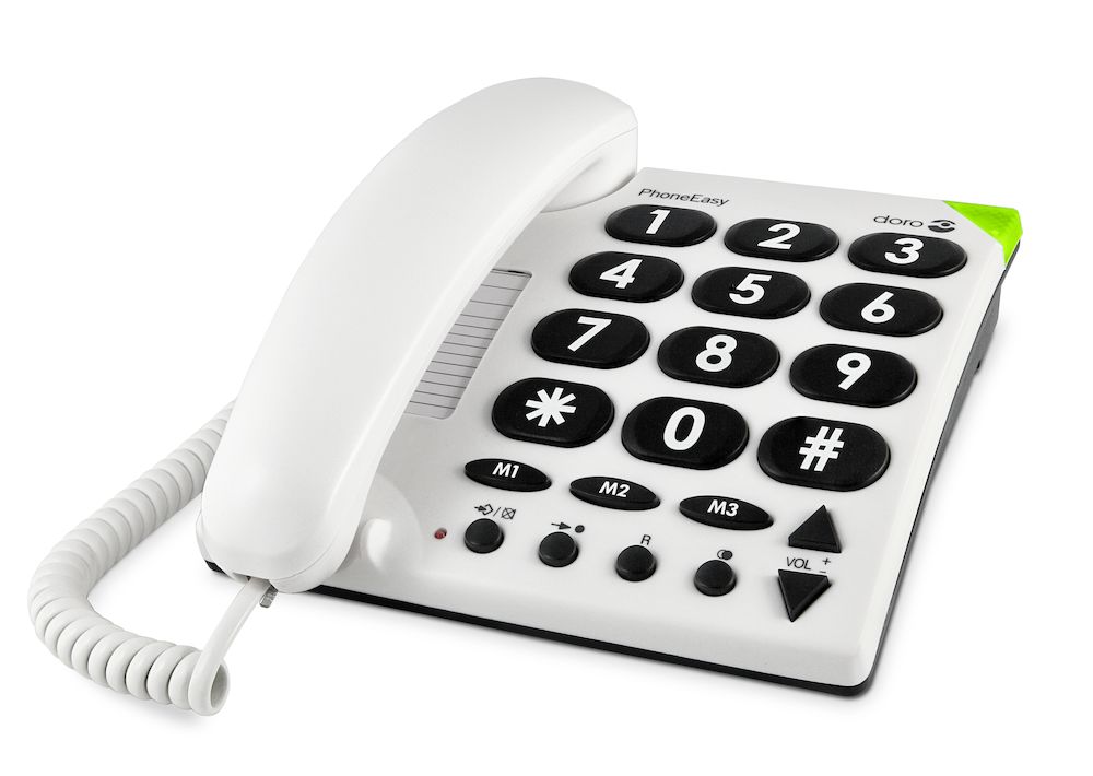 Doro PhoneEasy 110 Duo Teléfono Inalámbrico DECT para Personas Mayores con  Teclas Grandes Parlantes, Función de Llamada Interna y Audio Amplificado