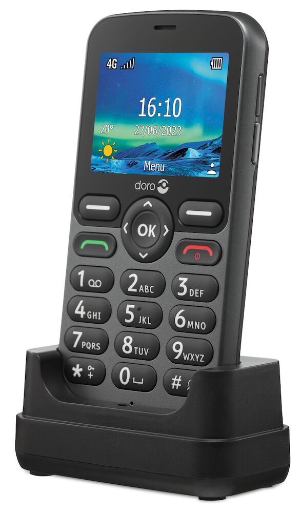 Doro 5860 - Téléphone Mobile 4G (LTE+3G+2G) débloqué pour Seniors, Facile à  Utiliser - Touches Numériques Parlantes - Caméra - Touche d'Assistance -  Socle Chargeur Inclus - Noir : : High-Tech